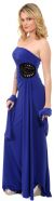 Strapless Ruched Cutout Detail Long Homecoming Dress  in alternative image